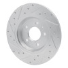 R1 08-25 Audi Q5 (USA/Canada Excl Hybrid) Rear Right Drilled & Slotted Silver Brake Rotor