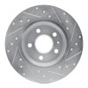 R1 08-25 Audi Q5 (USA/Canada Excl Hybrid) Rear Left Drilled & Slotted Silver Brake Rotor