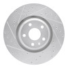 R1 08-11 Audi TTS Quattro Front Left Drilled & Slotted Silver Brake Rotor