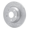 R1 08-15 Audi TT Rear Right Drilled & Slotted Silver Brake Rotor