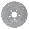R1 08-15 Audi TT Rear Right Drilled & Slotted Silver Brake Rotor