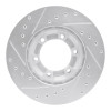 R1 07-11 Audi S6 Rear Right Drilled & Slotted Silver Brake Rotor