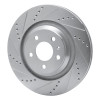 R1 07-11 Audi S6 Rear Left Drilled & Slotted Silver Brake Rotor