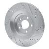 R1 07-11 Audi S6 Rear Left Drilled & Slotted Silver Brake Rotor