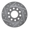 R1 00-08 Audi A4 (USA/Canada) Rear Left Drilled & Slotted Silver Brake Rotor