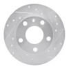 R1 02-06 Audi A4 Quattro Rear Right Drilled & Slotted Silver Brake Rotor