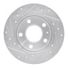 R1 02-06 Audi A4 Quattro Rear Right Drilled & Slotted Silver Brake Rotor