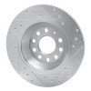 R1 05-11 Audi A6 Quattro Rear Left Drilled & Slotted Silver Brake Rotor