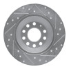 R1 05-11 Audi A6 Quattro Rear Left Drilled & Slotted Silver Brake Rotor