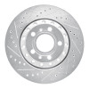 R1 04-10 Audi A8 Rear Left Drilled & Slotted Silver Brake Rotor