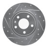 R1 00-09 Audi A4 Quattro Rear Left Drilled & Slotted Silver Brake Rotor
