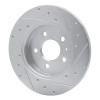 R1 00-09 Audi A4 Quattro Rear Left Drilled & Slotted Silver Brake Rotor