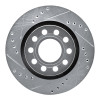 R1 04-05 Audi ALLROAD Rear Left Drilled & Slotted Silver Brake Rotor