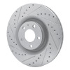 R1 04-09 Audi S4 Front Left Drilled & Slotted Silver Brake Rotor