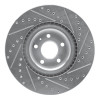 R1 04-09 Audi S4 Front Left Drilled & Slotted Silver Brake Rotor