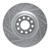 R1 01-03 Audi S8 Front Left Drilled & Slotted Silver Brake Rotor