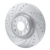 R1 01-03 Audi S8 Front Left Drilled & Slotted Silver Brake Rotor