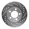 R1 01-06 Audi TT Quattro Rear Left Drilled & Slotted Silver Brake Rotor