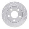 R1 00-02 Audi S4 Rear Right Drilled & Slotted Silver Brake Rotor