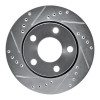 R1 00-02 Audi S4 Rear Left Drilled & Slotted Silver Brake Rotor