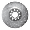 R1 99-04 Audi S6 Front Right Drilled & Slotted Silver Brake Rotor