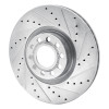 R1 99-04 Audi S6 Front Right Drilled & Slotted Silver Brake Rotor