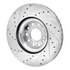 R1 99-04 Audi S6 Front Right Drilled & Slotted Silver Brake Rotor