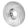 R1 00-03 Audi A8 Front Right Drilled & Slotted Silver Brake Rotor