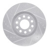 R1 00-03 Audi A8 Front Left Drilled & Slotted Silver Brake Rotor