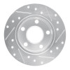 R1 98-01 Audi A6 Quattro Rear Left Drilled & Slotted Silver Brake Rotor