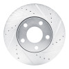 R1 90-97 Audi S6 Front Right Drilled & Slotted Silver Brake Rotor