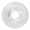 R1 89-91 Audi 100 Rear Left Drilled & Slotted Silver Brake Rotor
