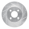 R1 90-98 Audi 90 Front Right Drilled & Slotted Silver Brake Rotor