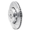 R1 90-98 Audi 90 Front Right Drilled & Slotted Silver Brake Rotor