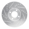 R1 90-98 Audi 90 Front Right Drilled & Slotted Silver Brake Rotor
