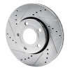 R1 85-91 Audi 5000S Quattro Front Left Drilled & Slotted Silver Brake Rotor