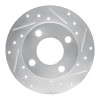 R1 82-98 Audi Coupe Rear Right Drilled & Slotted Silver Brake Rotor