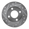 R1 82-98 Audi CABRioLET Rear Left Drilled & Slotted Silver Brake Rotor