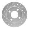 R1 84-95 Audi 4000 Quattro Rear Left Drilled & Slotted Silver Brake Rotor