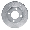 R1 78-85 Audi 5000 Front Right Drilled & Slotted Silver Brake Rotor