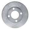 R1 78-85 Audi 5000 Front Left Drilled & Slotted Silver Brake Rotor