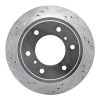 R1 00-06 Mitsubishi Montero Rear Left Drilled & Slotted Silver Brake Rotor