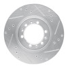 R1 94-00 Mitsubishi Montero Front Right Drilled & Slotted Silver Brake Rotor