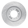 R1 94-00 Mitsubishi Montero Front Left Drilled & Slotted Silver Brake Rotor