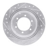 R1 90-04 Mitsubishi Montero Rear Right Drilled & Slotted Silver Brake Rotor