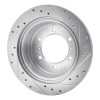 R1 90-04 Mitsubishi Montero Rear Left Drilled & Slotted Silver Brake Rotor
