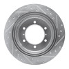 R1 90-04 Mitsubishi Montero Rear Left Drilled & Slotted Silver Brake Rotor