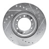 R1 90-04 Mitsubishi Montero Front Left Drilled & Slotted Silver Brake Rotor
