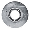R1 87-90 Mitsubishi Van Front Left Drilled & Slotted Silver Brake Rotor