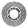 R1 81-87 Dodge Ram 50 Front Left Drilled & Slotted Silver Brake Rotor